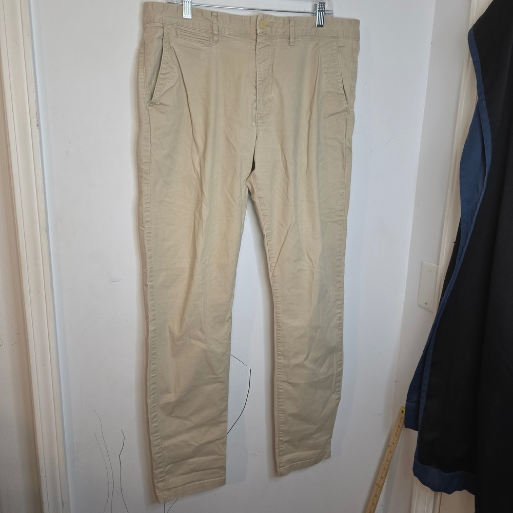 HM LOGG Mens Skinny Fit Chino Pants Tan Khaki Stretch Cotton 36x32 02906914